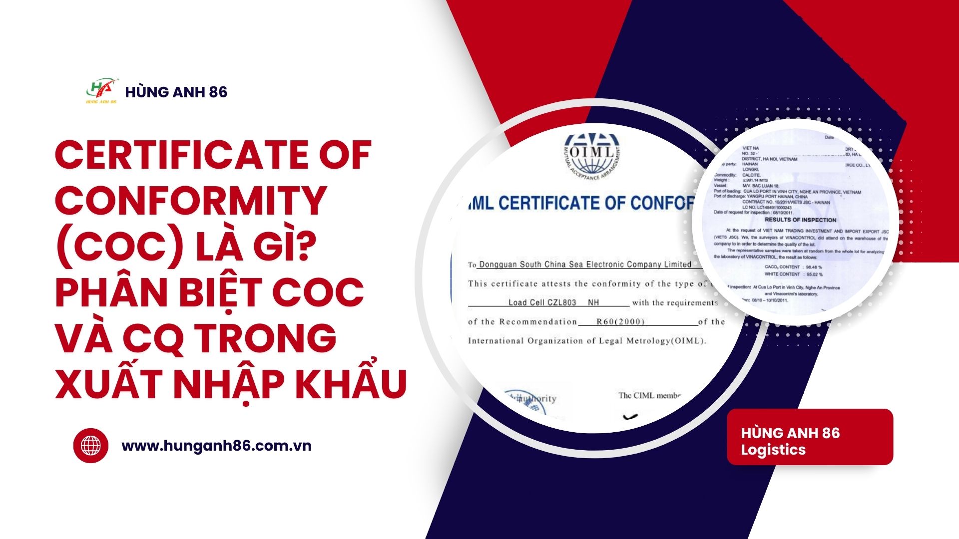 Certificate of Conformity (CoC) là gì? Phân biệt CoC và CQ trong xuất ...